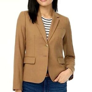 J. Crew Factory Wool Original Schoolboy Blazer Jacket Camel Brown Women's Size 0